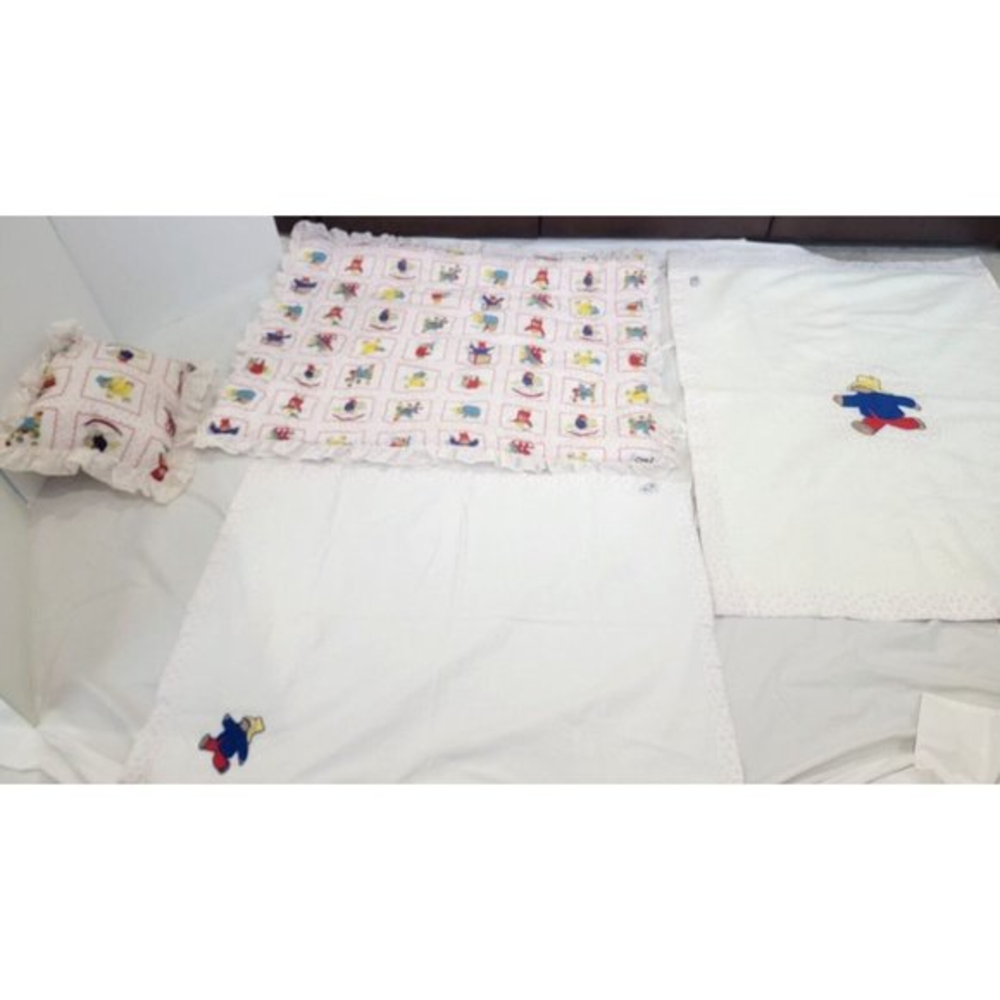 Vintage Quiltex Eden Toys‎ Paddington Bear Baby 2 Blankets, 1 Comforter, pillow